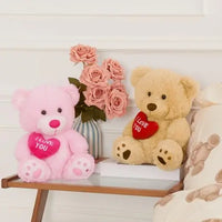 HKM-210515 12-Inch Pink Soft Plush Teddy Bear Toy for Kids and Adults - Ideal Valentine's Day Gift