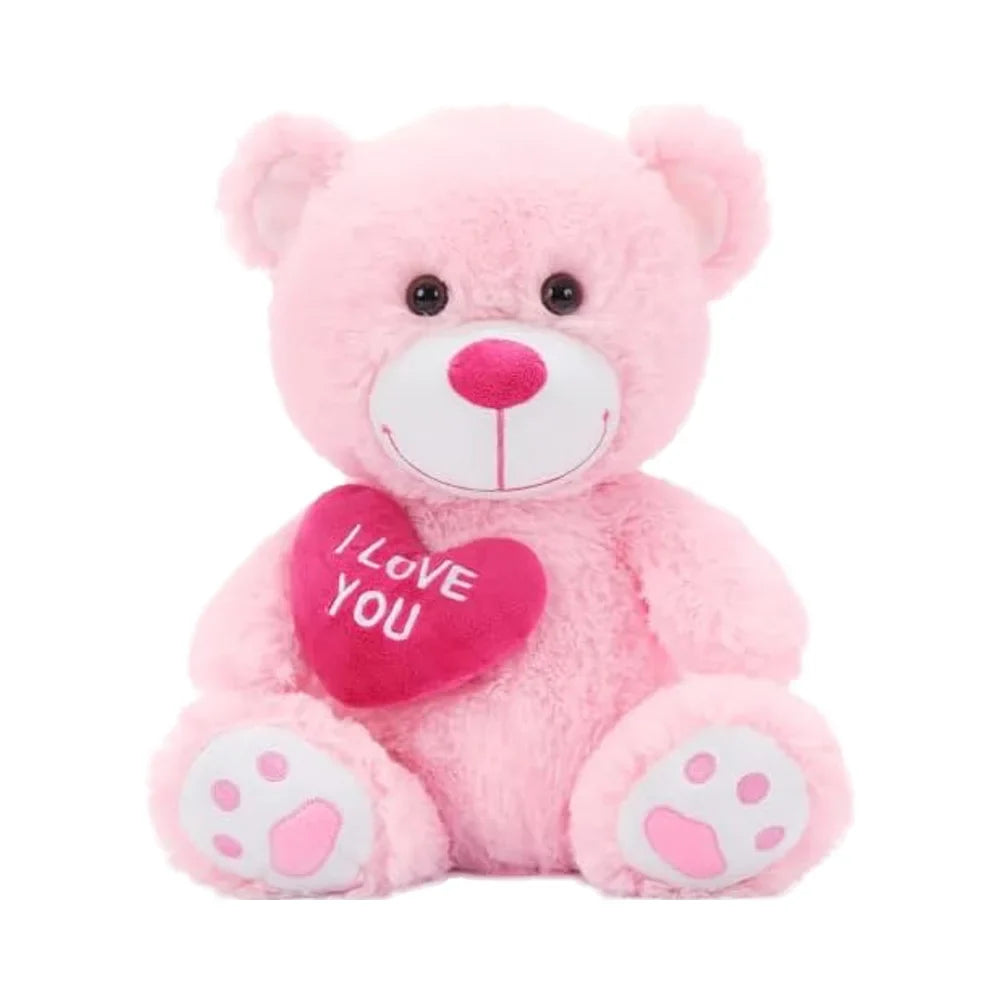 HKM-210515 12-Inch Pink Soft Plush Teddy Bear Toy for Kids and Adults - Ideal Valentine's Day Gift