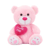 HKM-210515 12-Inch Pink Soft Plush Teddy Bear Toy for Kids and Adults - Ideal Valentine's Day Gift
