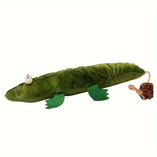 HKM-2105405 Durable Plush Alligator Catnip Toy with Peppermint Scent for Oral Care and Stress Relief