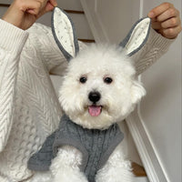 HKM-2105917 Heather Gray Wool Pet Cape and Shawl for Dogs and Cats, Available in S, M, L, XL
