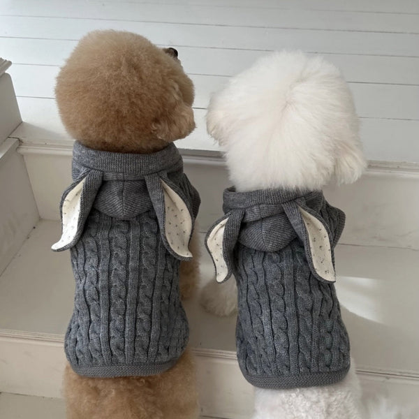 HKM-2105917 Heather Gray Wool Pet Cape and Shawl for Dogs and Cats, Available in S, M, L, XL