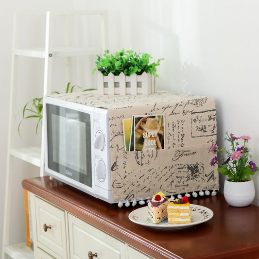 HKM-210835 Microwave Oven Dust Cover - Modern Cotton and Linen Fabric, Rectangular Design, 30*90 cm