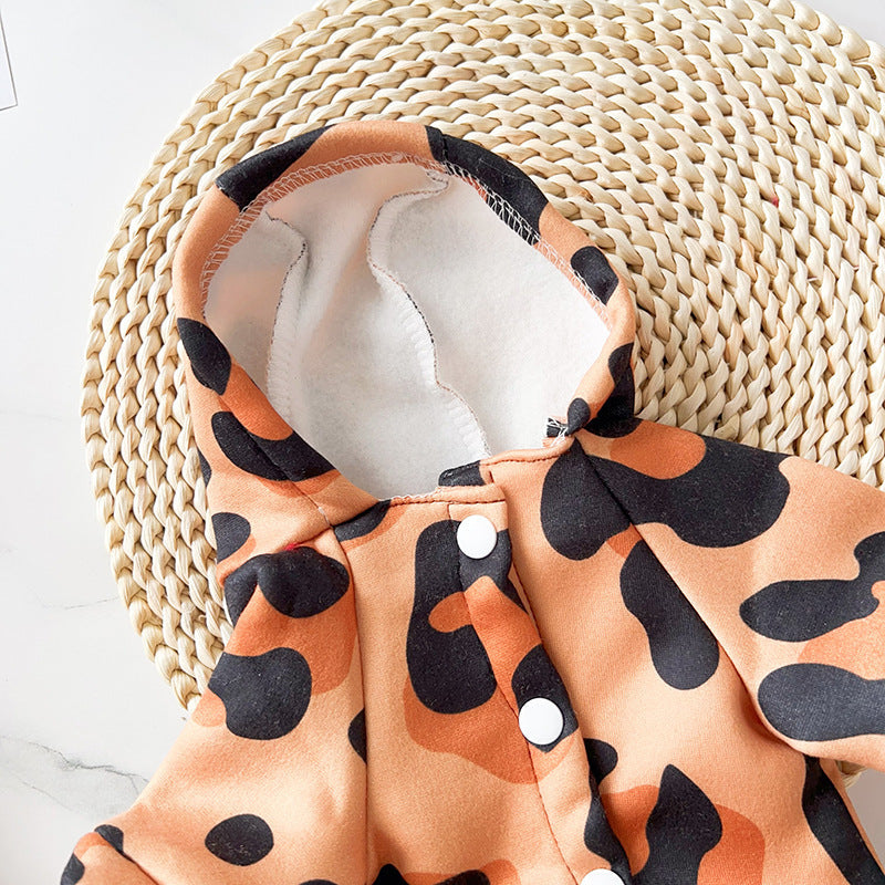 HKM-2108477 Leopard and Giraffe Print Four-Legged Pet Traction Clothing in Various Sizes