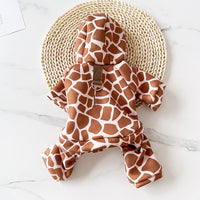 HKM-2108477 Leopard and Giraffe Print Four-Legged Pet Traction Clothing in Various Sizes