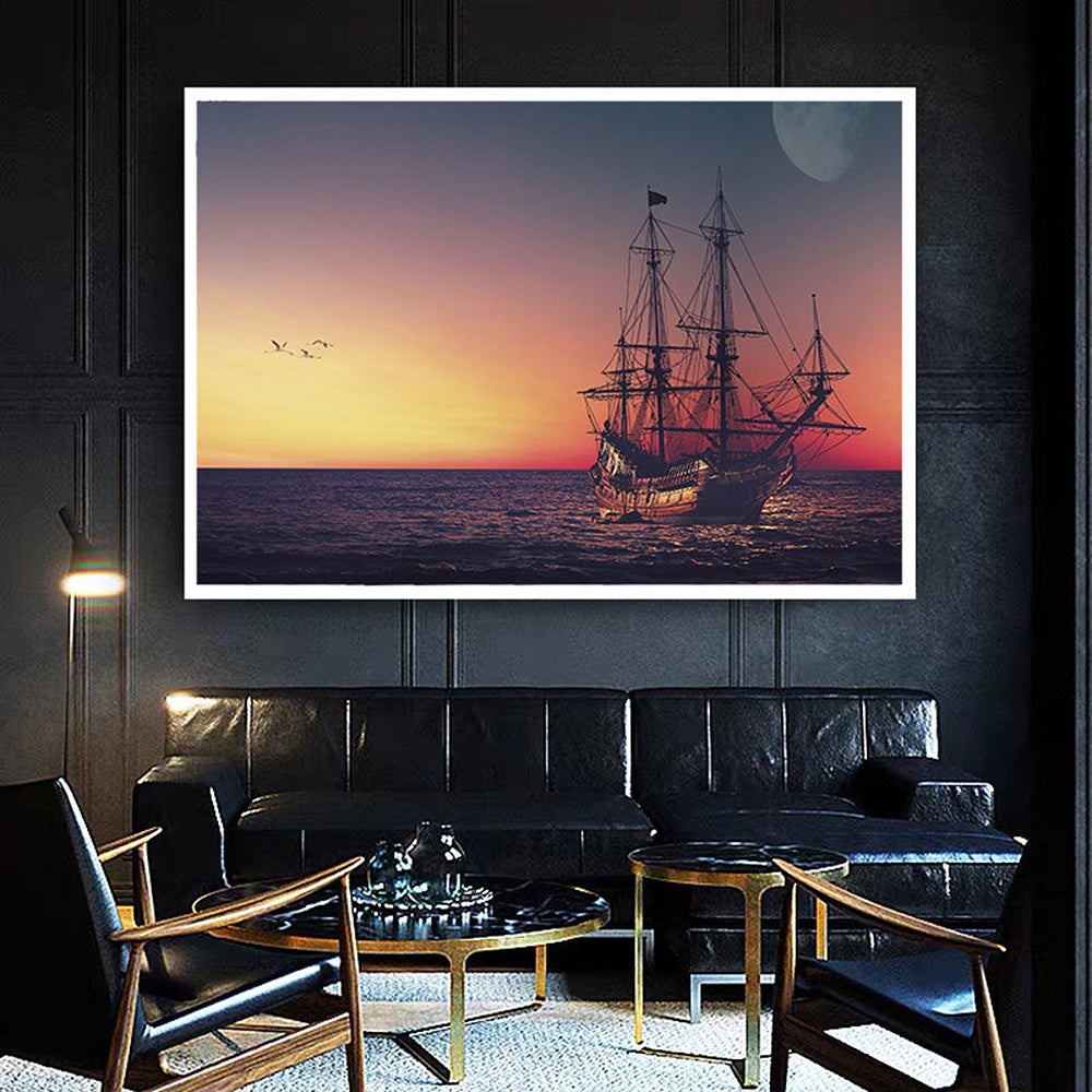 HKM-210899 Modern Rimless Canvas Painting for Living Room Decor - Oil Painting Cloth, Spray Technique