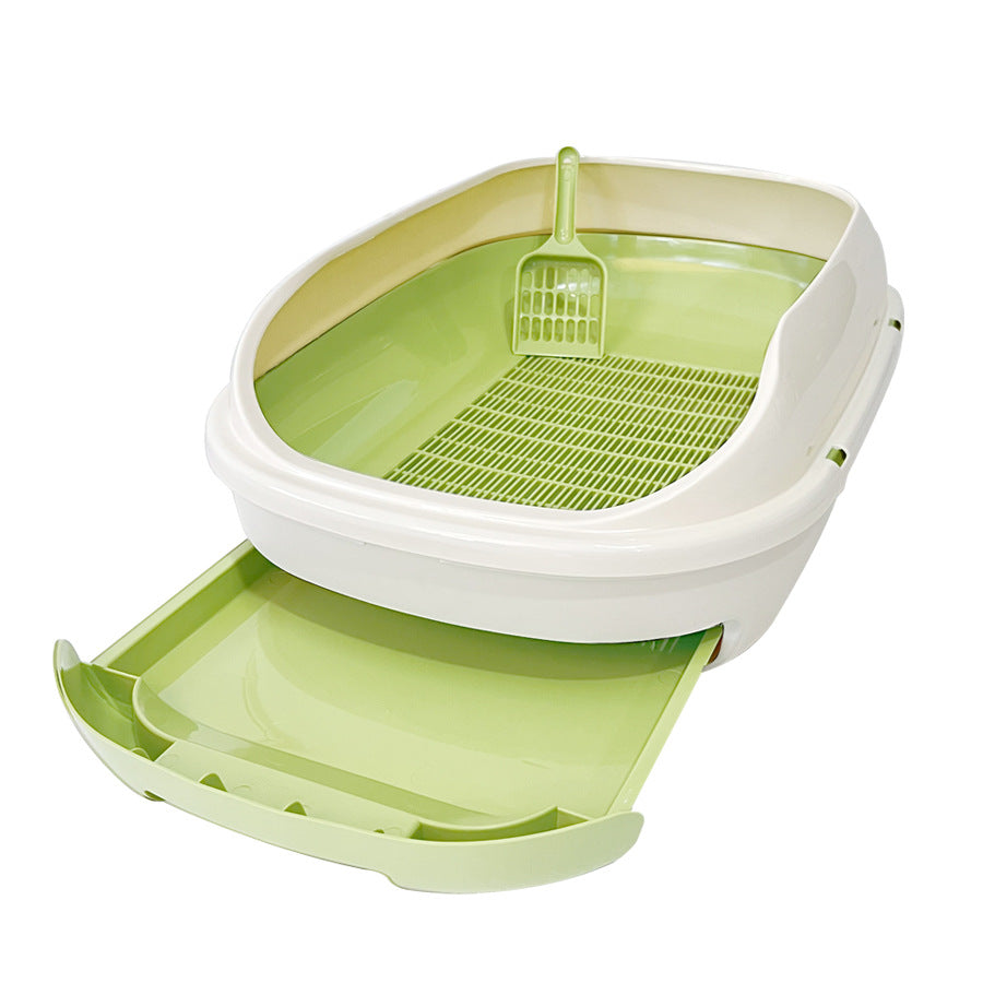 HKM-2109373 Double Layer Semi-Closed Cat Litter Box in Multiple Colors