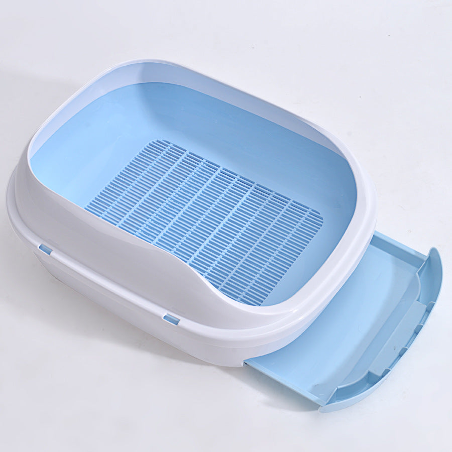 HKM-2109373 Double Layer Semi-Closed Cat Litter Box in Multiple Colors