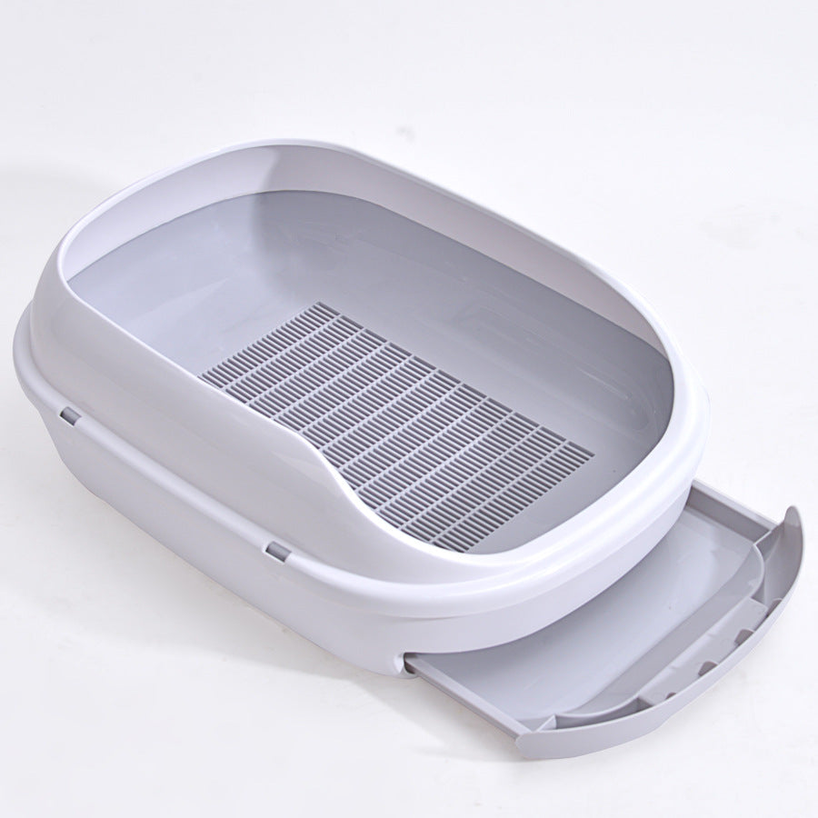 HKM-2109373 Double Layer Semi-Closed Cat Litter Box in Multiple Colors