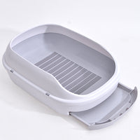 HKM-2109373 Double Layer Semi-Closed Cat Litter Box in Multiple Colors