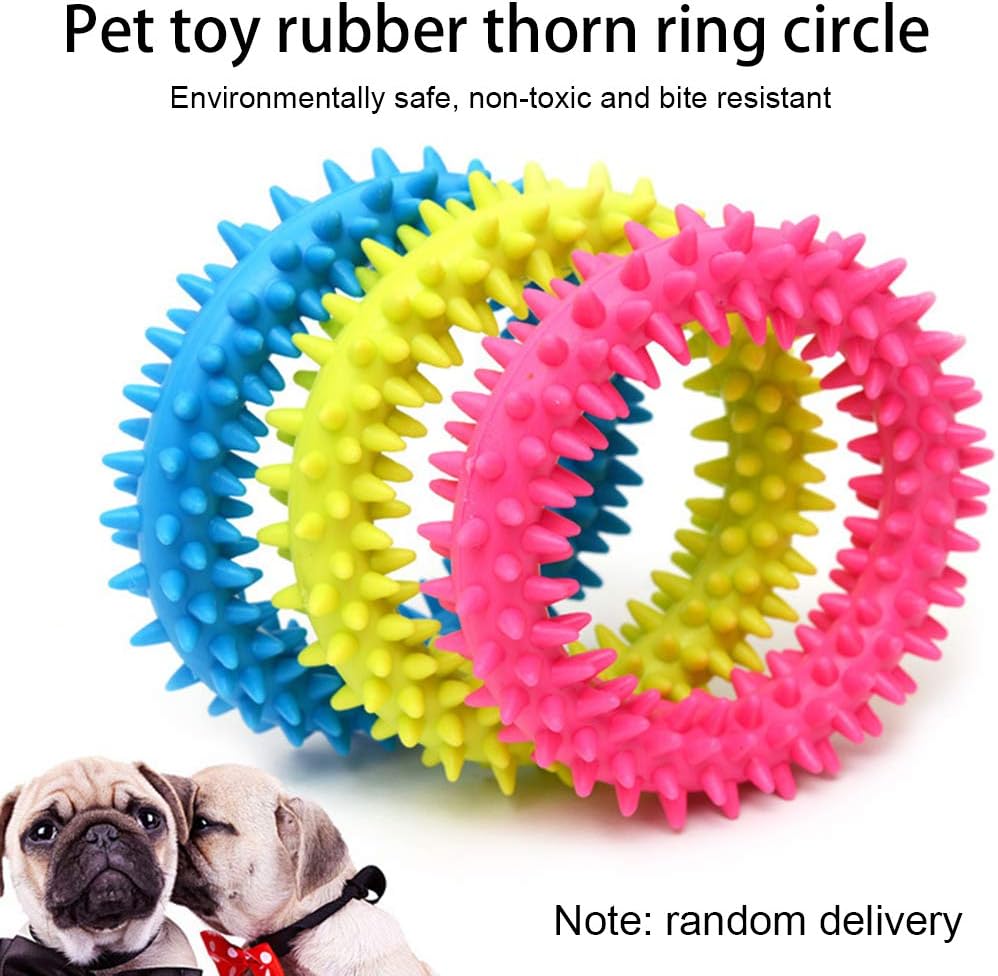 HKM-2111165 Durable TPR Spiky Circle Dog Chew Toy for Molar Health and Energy Release