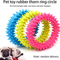 HKM-2111165 Durable TPR Spiky Circle Dog Chew Toy for Molar Health and Energy Release