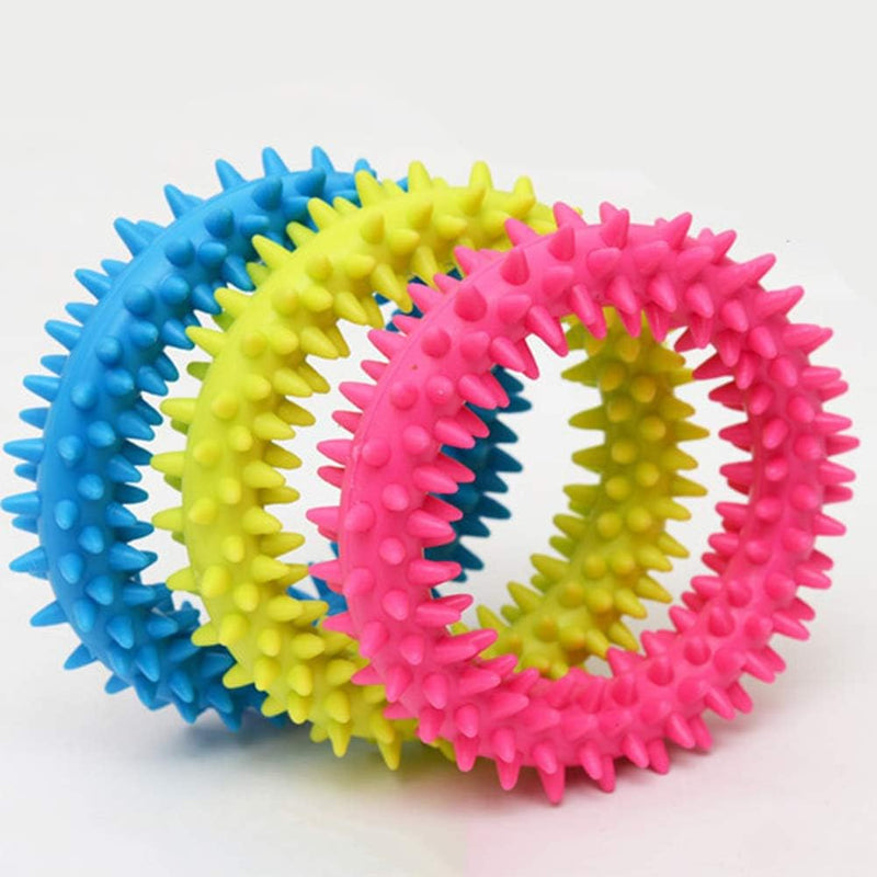 HKM-2111165 Durable TPR Spiky Circle Dog Chew Toy for Molar Health and Energy Release