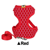 HKM-2112957 Rhinestone-Embellished Mesh Pet Harness and Leash for Small Pets - Breathable and Adjustable Outdoor Walking Set