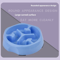 HKM-2113853 Round Slow Feeding Bowl for Pets - Available in Blue, Purple, Pink, and Black - Ideal Pet Tableware
