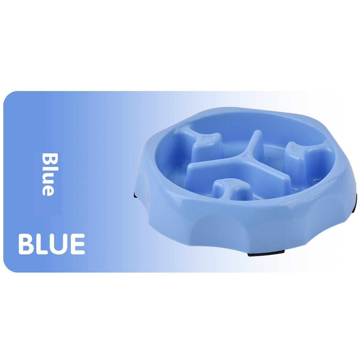 HKM-2113853 Round Slow Feeding Bowl for Pets - Available in Blue, Purple, Pink, and Black - Ideal Pet Tableware