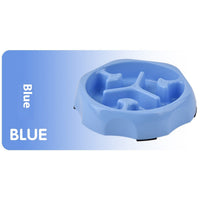 HKM-2113853 Round Slow Feeding Bowl for Pets - Available in Blue, Purple, Pink, and Black - Ideal Pet Tableware