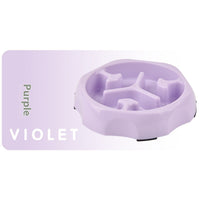 HKM-2113853 Round Slow Feeding Bowl for Pets - Available in Blue, Purple, Pink, and Black - Ideal Pet Tableware
