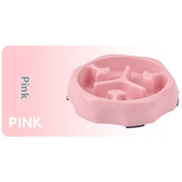 HKM-2113853 Round Slow Feeding Bowl for Pets - Available in Blue, Purple, Pink, and Black - Ideal Pet Tableware