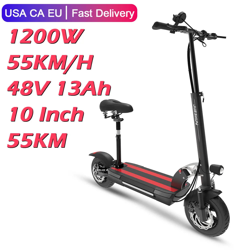 HKM-211411 Powerful 1200W Electric Kick Scooter with 60KM/H Speed and 60-80KM Range