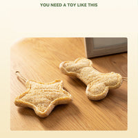 HKM-2114493 Durable Loofah Chew Toy for Puppies – Star and Bone Shape Teething Aid