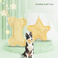 HKM-2114493 Durable Loofah Chew Toy for Puppies – Star and Bone Shape Teething Aid