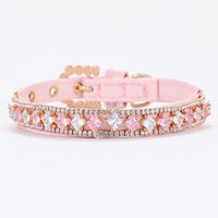 HKM-2115645 Cat Pearl Necklace and Dog Chain - Available in Pink and White, Sizes XS to L