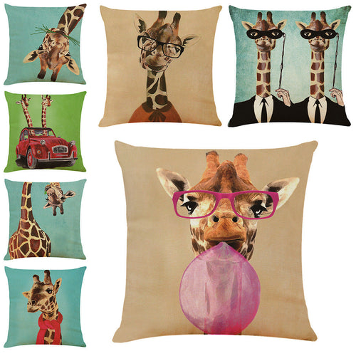 HKM-211603 Cartoon and Anime Printed Cotton-Linen Pillowcase, 45x45 cm for Various Spaces