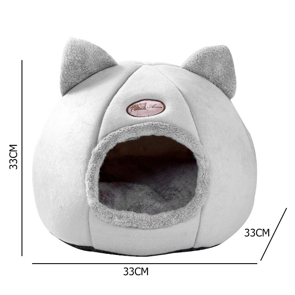 HKM-2116925 Large Fully Enclosed Winter Nest for Cats - Warm and Cold Proof Sofa Design