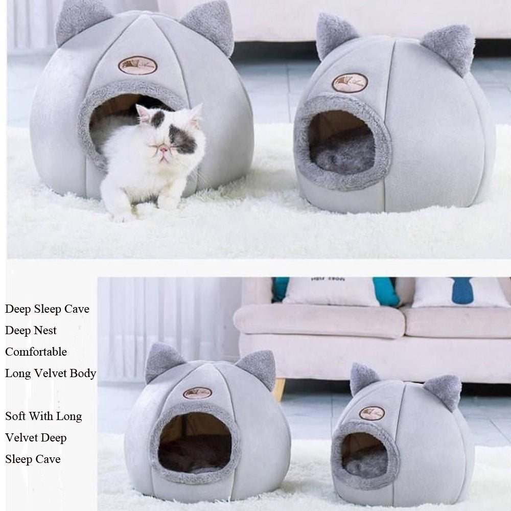 HKM-2116925 Large Fully Enclosed Winter Nest for Cats - Warm and Cold Proof Sofa Design