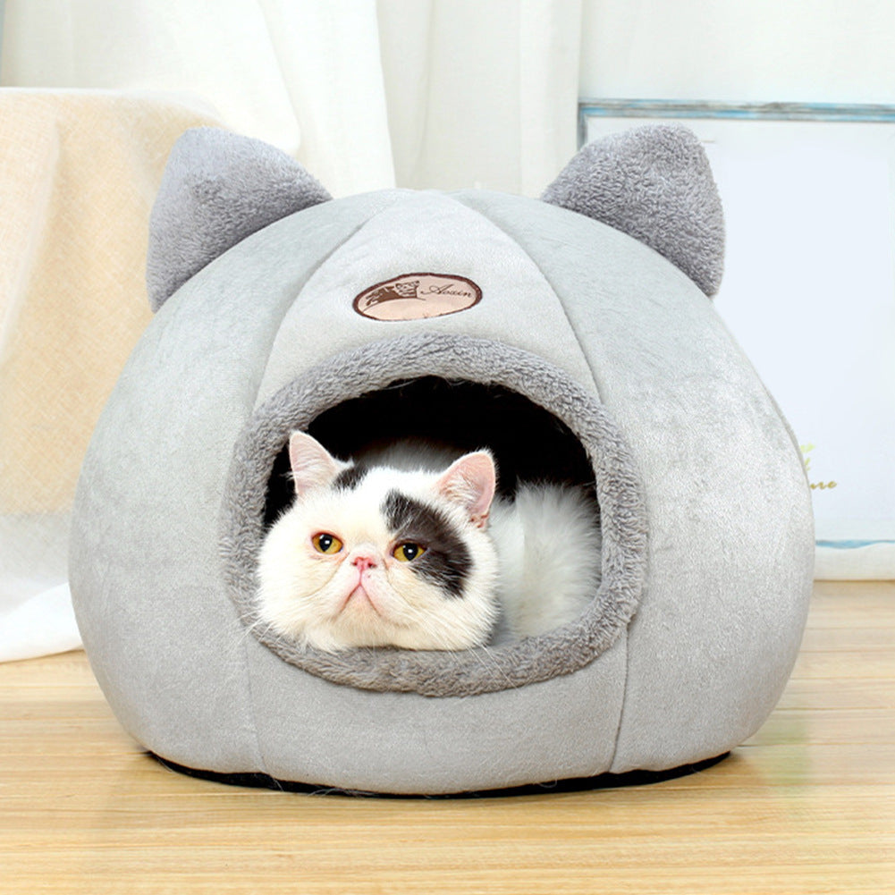 HKM-2116925 Large Fully Enclosed Winter Nest for Cats - Warm and Cold Proof Sofa Design