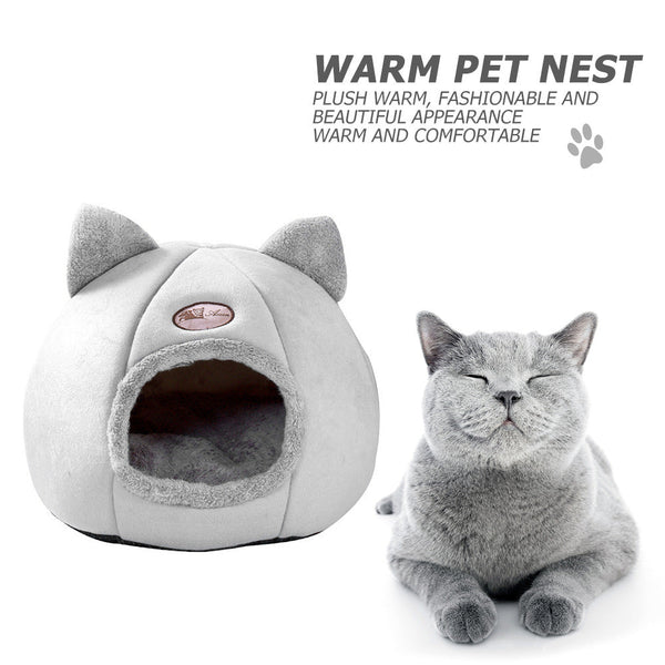 HKM-2116925 Large Fully Enclosed Winter Nest for Cats - Warm and Cold Proof Sofa Design