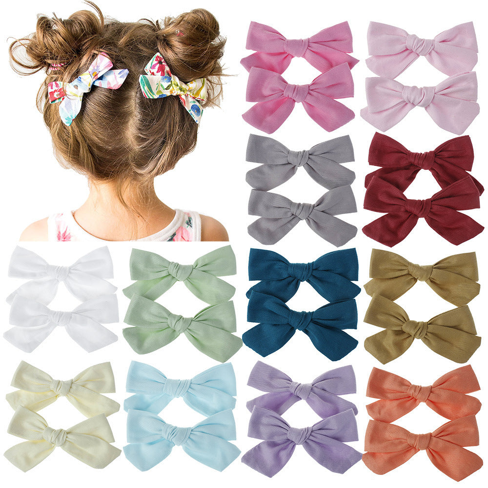 HKM-211795 Cloth Flower Hairpins for Children - Cute Bow Hair Accessories