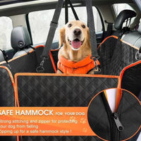HKM-2118461 Waterproof Oxford Cloth Car Pet Mat for Rear Seats with Double Pockets - 147 x 137 cm