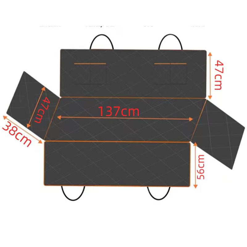 HKM-2118461 Waterproof Oxford Cloth Car Pet Mat for Rear Seats with Double Pockets - 147 x 137 cm