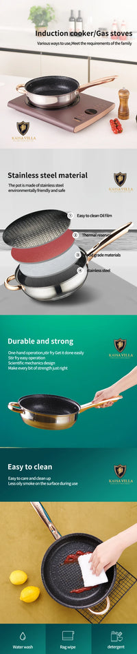 HKM-211923 Stainless Steel Non-Stick Cookware Set - 12-Piece Cooking Pots and Pans Kitchen Set