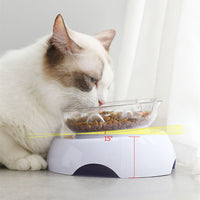 HKM-2119613 Transparent Plastic Cat Bowl with Oblique Mouth Design for Cervical Spine Protection