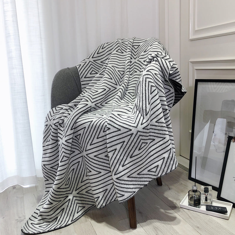 HKM-211987 Nordic Knitted Woollen Acrylic Blanket 130 cm x 170 cm