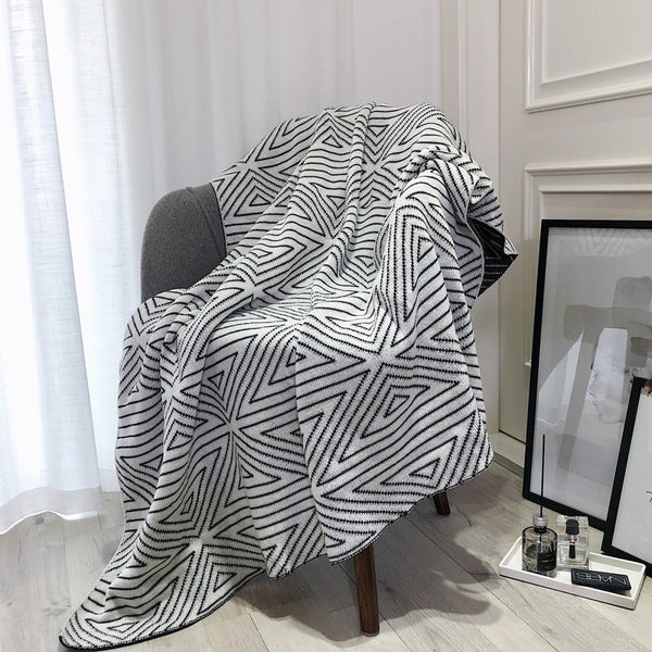 HKM-211987 Nordic Knitted Woollen Acrylic Blanket 130 cm x 170 cm