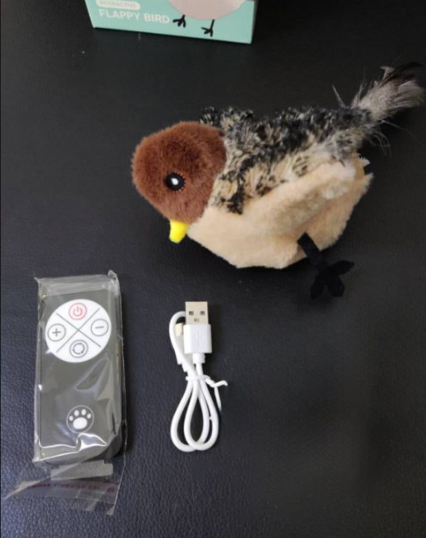 HKM-2120253 Interactive Plush Bird and Mouse Electric Teasing Toy for Cats