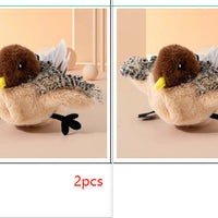 HKM-2120253 Interactive Plush Bird and Mouse Electric Teasing Toy for Cats