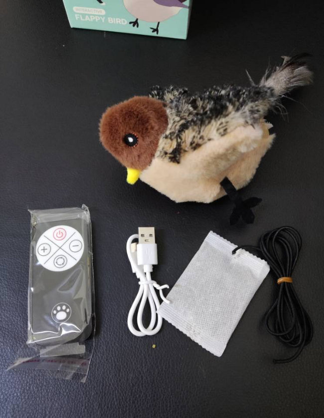 HKM-2120253 Interactive Plush Bird and Mouse Electric Teasing Toy for Cats