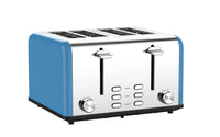 HKM-212115 Extra Wide 4-Slice Retro Toaster with Reheat, Defrost, Cancel Functions and 6 Browning Levels