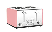 HKM-212115 Extra Wide 4-Slice Retro Toaster with Reheat, Defrost, Cancel Functions and 6 Browning Levels