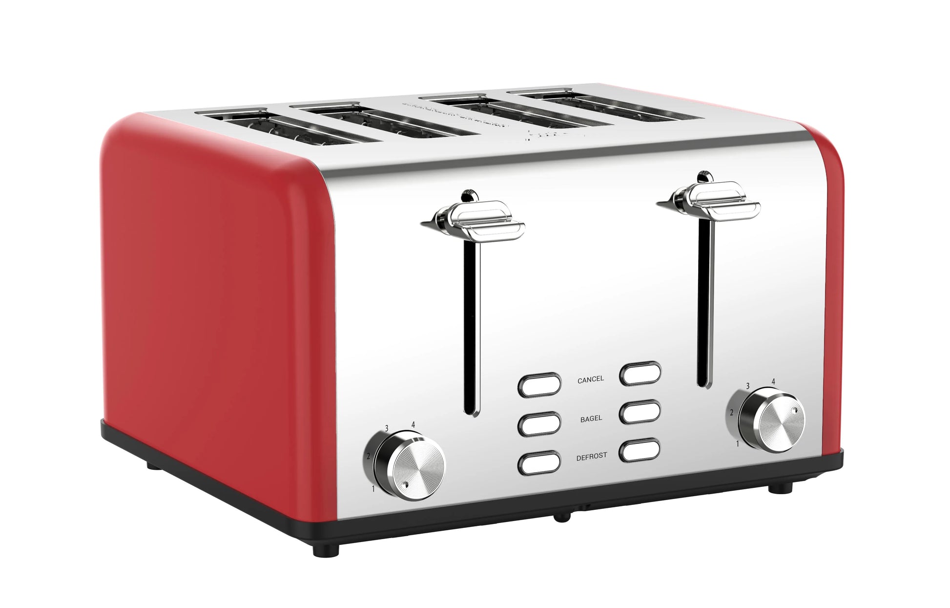 HKM-212115 Extra Wide 4-Slice Retro Toaster with Reheat, Defrost, Cancel Functions and 6 Browning Levels