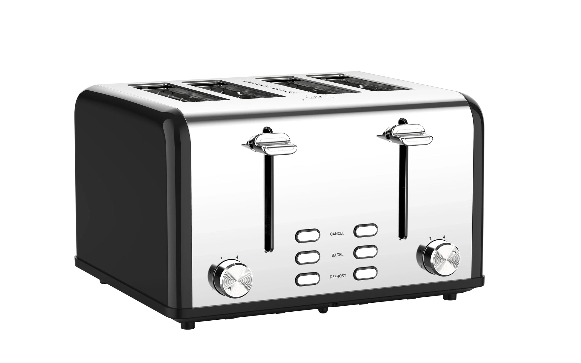 HKM-212115 Extra Wide 4-Slice Retro Toaster with Reheat, Defrost, Cancel Functions and 6 Browning Levels