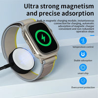 HKM-212115 Magnetic Wireless Charger for Apple Watch Series 2-8, Qi Compatible Smartwatch Charger
