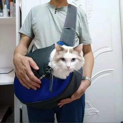 HKM-2121661 Portable Pet Messenger Bag for Small Dogs and Cats - Eco-Friendly with Breathable Mesh & Waterproof Design