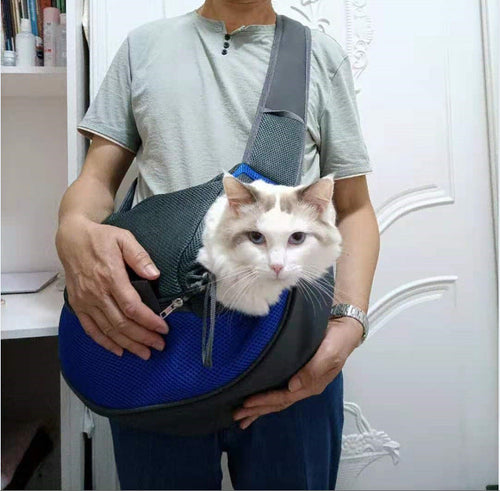 HKM-2121661 Portable Pet Messenger Bag for Small Dogs and Cats - Eco-Friendly with Breathable Mesh & Waterproof Design