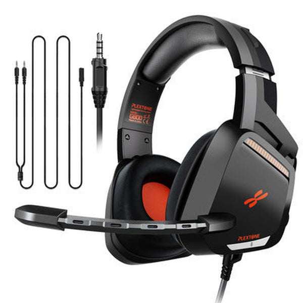 HKM-212243 Noise-Cancelling Headset with 50mm Drivers and Omnidirectional Microphone, 3.5mm Interface, Tungsten Black